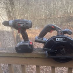 Porter Cable Saw and Drill Battery Powered