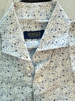 Kingly Pattern Dress Shirt Size Small 