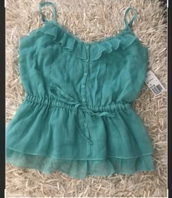 Teal thin strap top