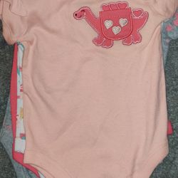 New. 3/6mos pack Of 5 Onesies. Ruffled Sleeve