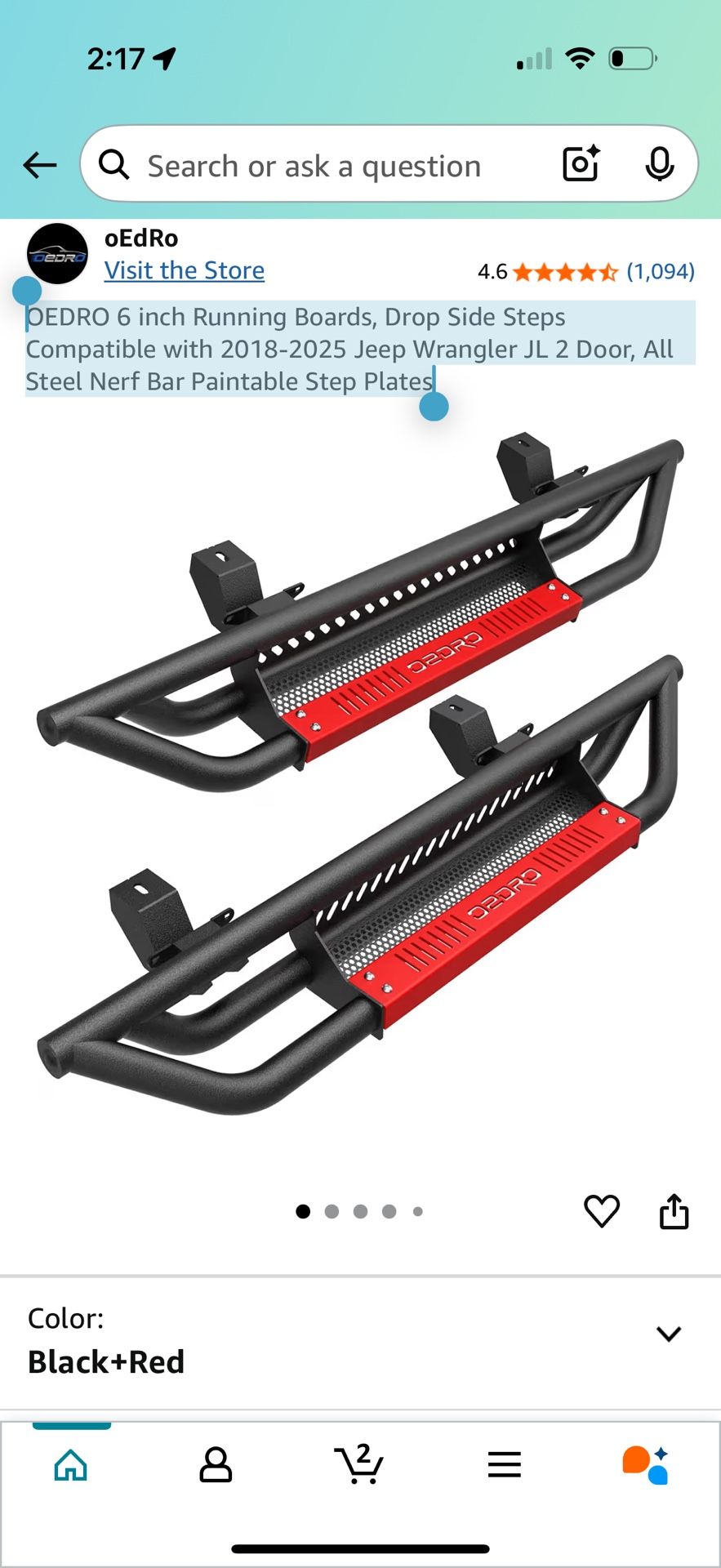 Oedro Running Boards Drop Side Steps For Jeep Wrangler