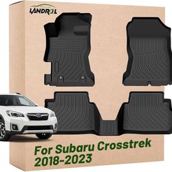 Landrol Car Floor Mats Liners Replacement for Subaru Crosstrek 2018-2023 Durable Odorless Custom Fit Front Rear Heavy Duty TPE Carpet Durable Black Wa