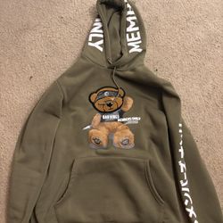 MEMBERS ONLY Bad Vibes Bear Hoodie in Green