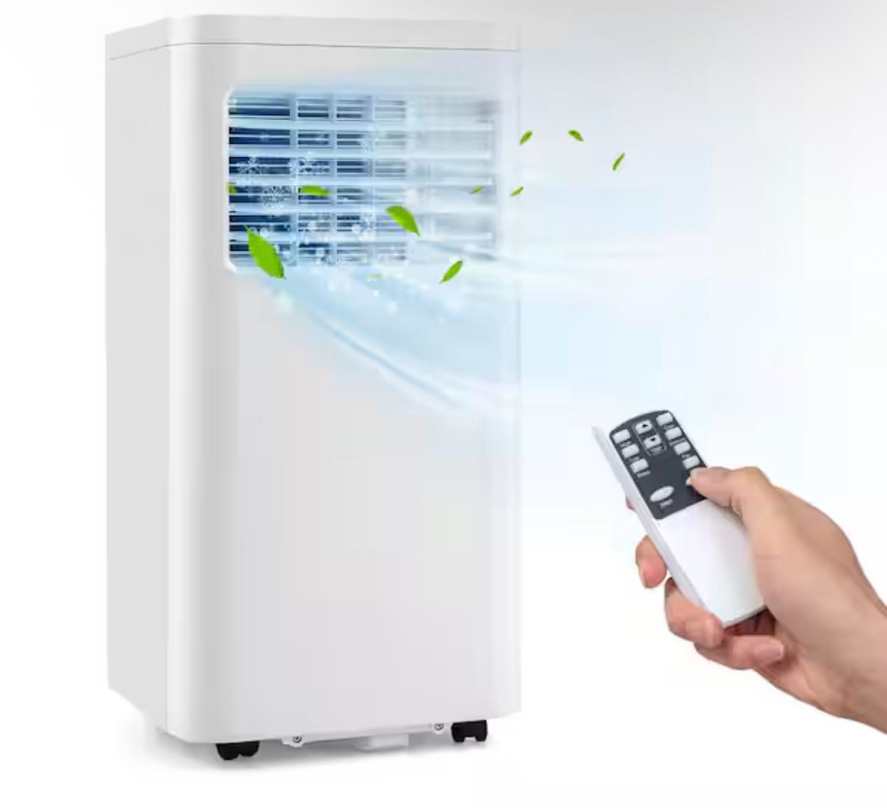 5,000 (DOE) BTU Portable Air Conditioner Cools 250 Sq. Ft. with Dehumidifier and Remote in White