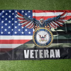Navy Veteran  flag size 5’x3’