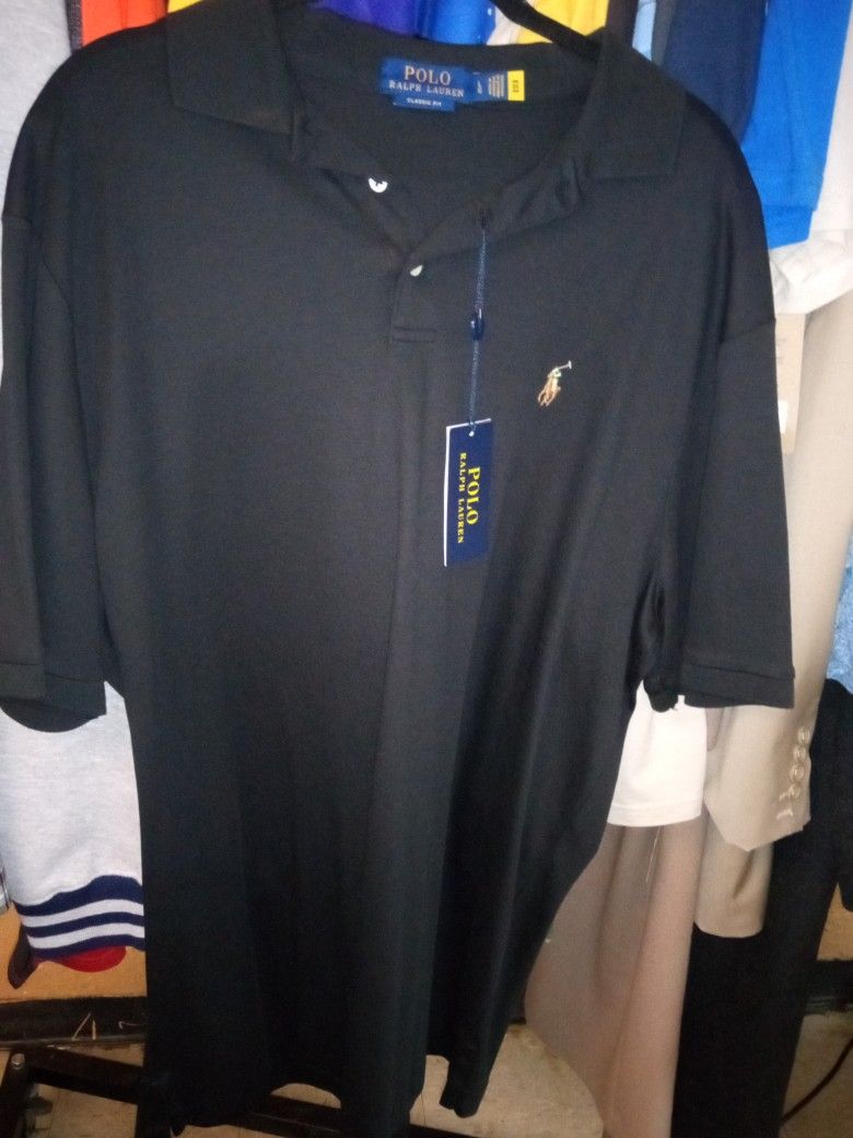 Brand New Men's Ralph Lauren Polo Black Shirt Size L
