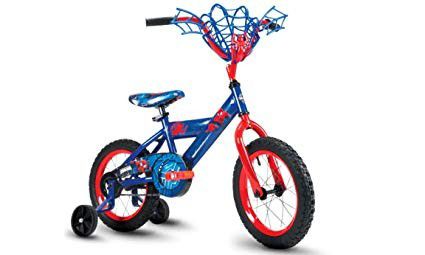 Huffy Marvel's Spiderman 14 inch kids bike with training wheels and matching helmet