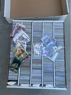 Box of sports cards