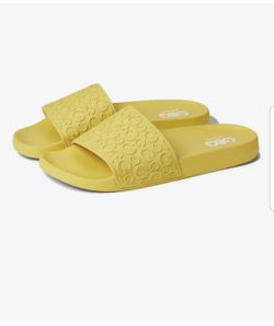 Women’s Yellow Guess Slides Size 9