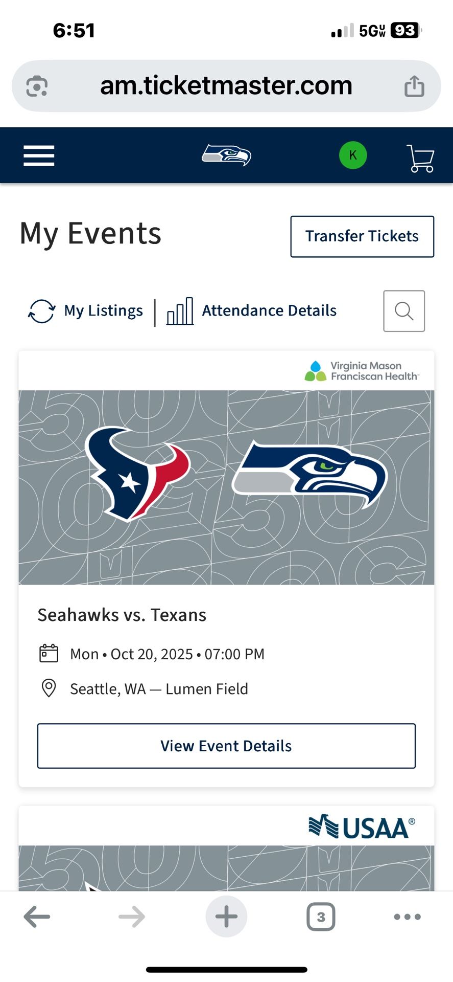 Seahawks Texans Tickets