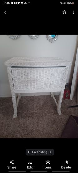 White Wicker Desk