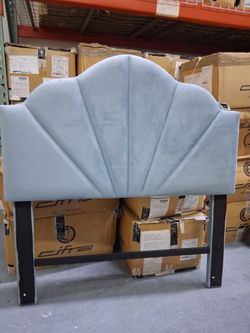 Baby Blue Mermaid Shell Headboard For Twin Bed For Sale