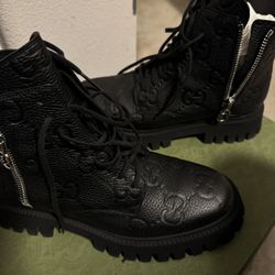 Gucci Black Leather Ankle Boots 