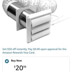 Brand New  Lambro Vinyl Duct Vent Kit (4 Inch X 5 Feet)