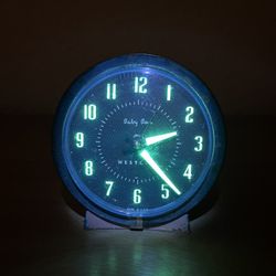 Vintage Westclox Baby Ben Radium Dial Alarm Clock Working Glows like Uranium Glass