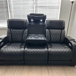Boyington Dual Power Leather Reclining sofa