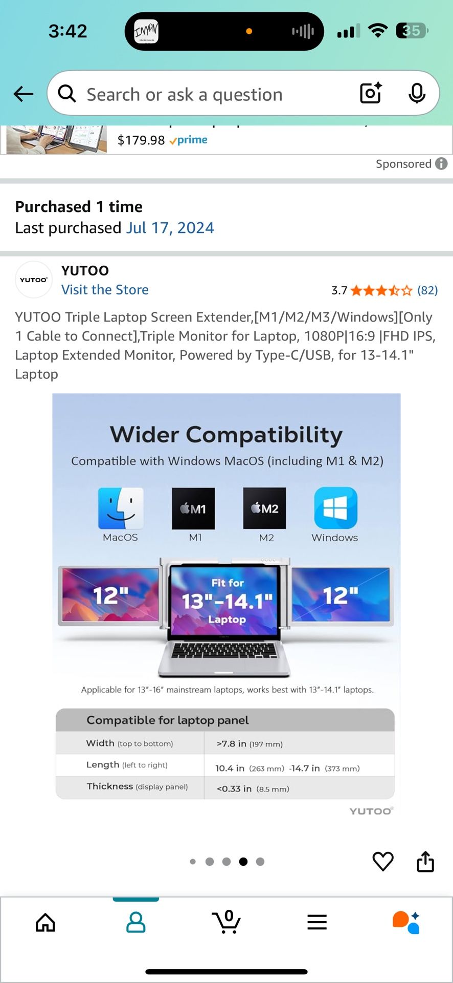 Triple monitor For Laptop (portable)