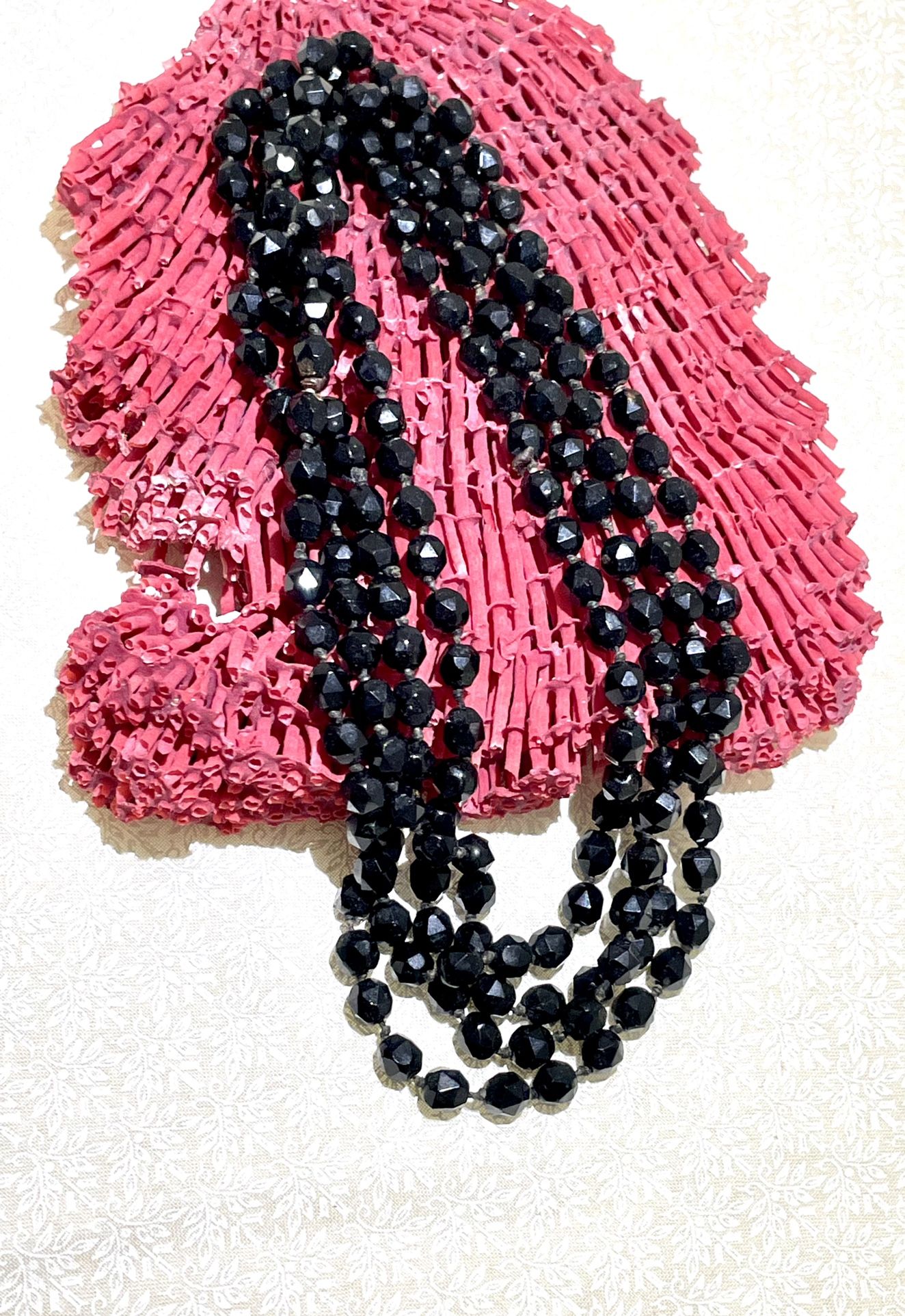 Vintage 56” Crystal Flapper Necklace 