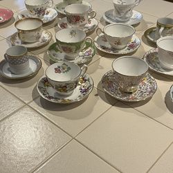 Vintage Bone China Teacups & Saucers from England $150 For All