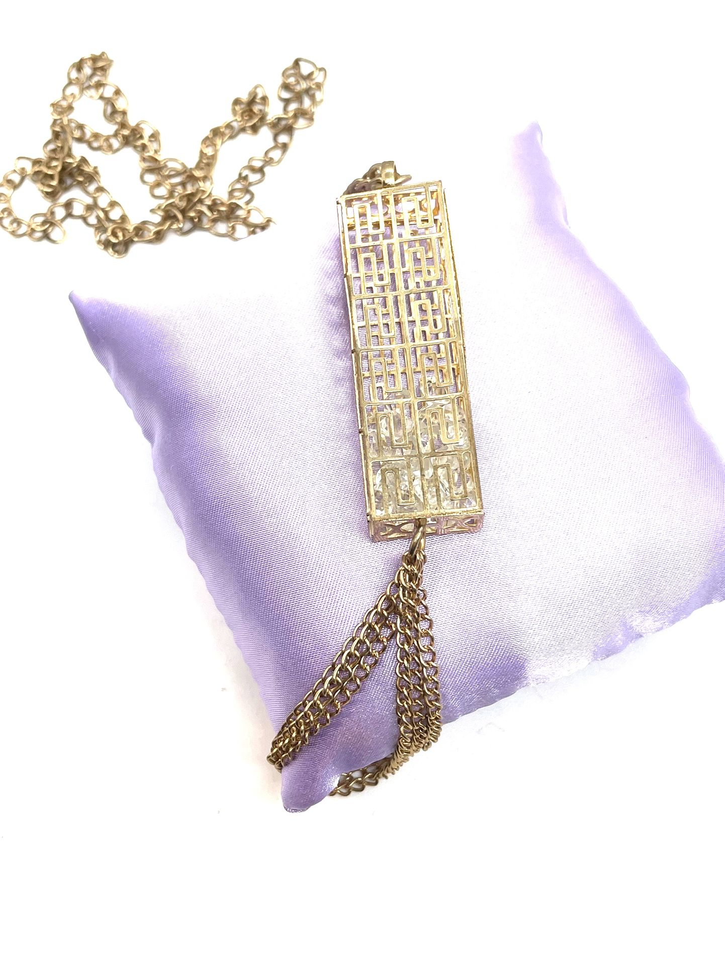 Sweet Gold Tone Tassel Necklace 