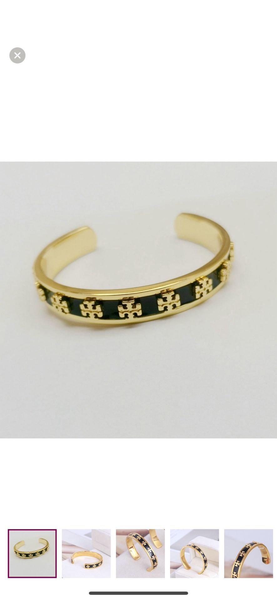 Tory Burch Cuff Bracelet Black Gold