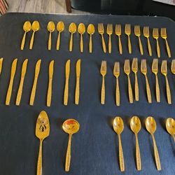 Gold Plated Utensils Set