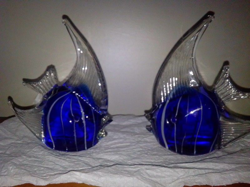 Set Of Vintage Glass Fish 