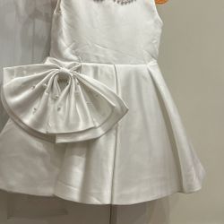 White Flower Girl dress-4T