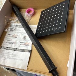 brand new stainless black flat shower head 