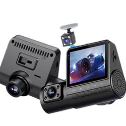 New Car 3-Lens HD Dash Cam with 1080P Recording, Microphone, Infrared Night V