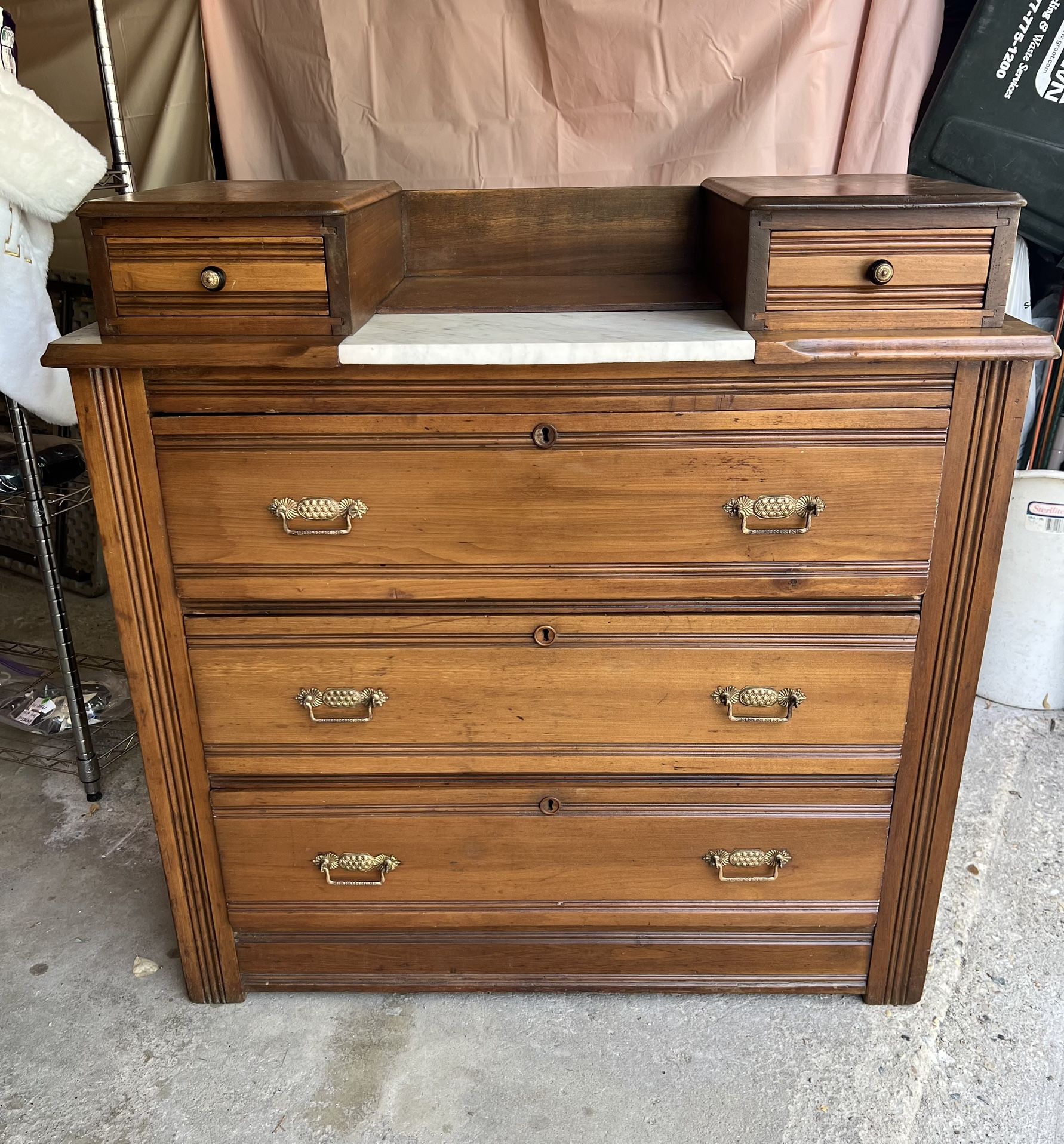Antique Eastlake Walnut Dresser Chest