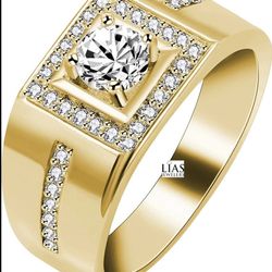 New 18k Yellow Gold Men Wedding Ring 