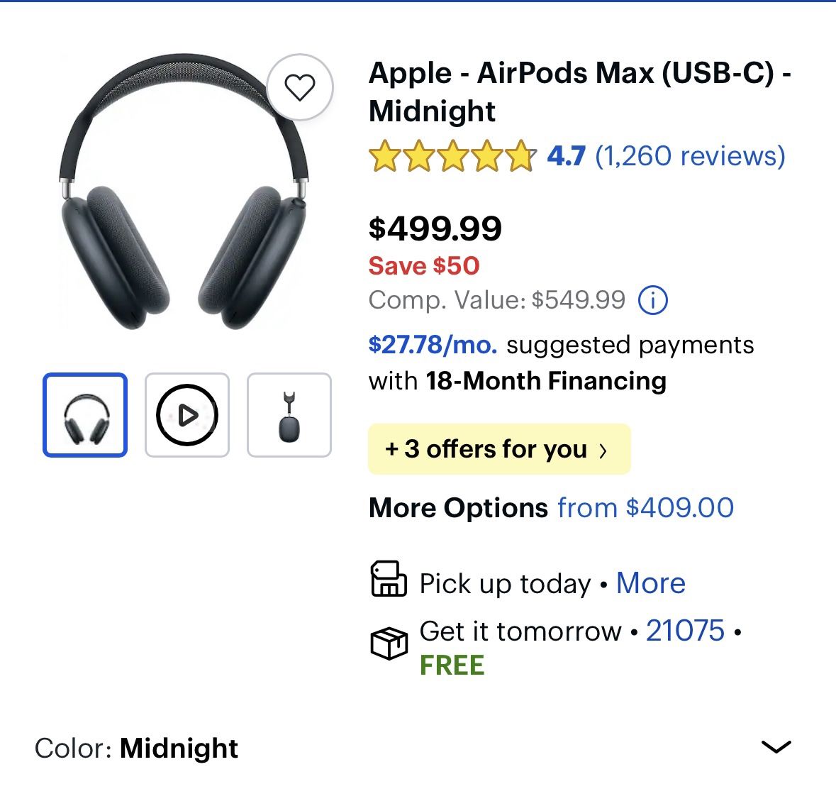 Apple AirPods Max (Midnight)