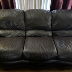 Brown Leather Couch 