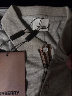 GREY BURBERRY MENS POLO LARGE