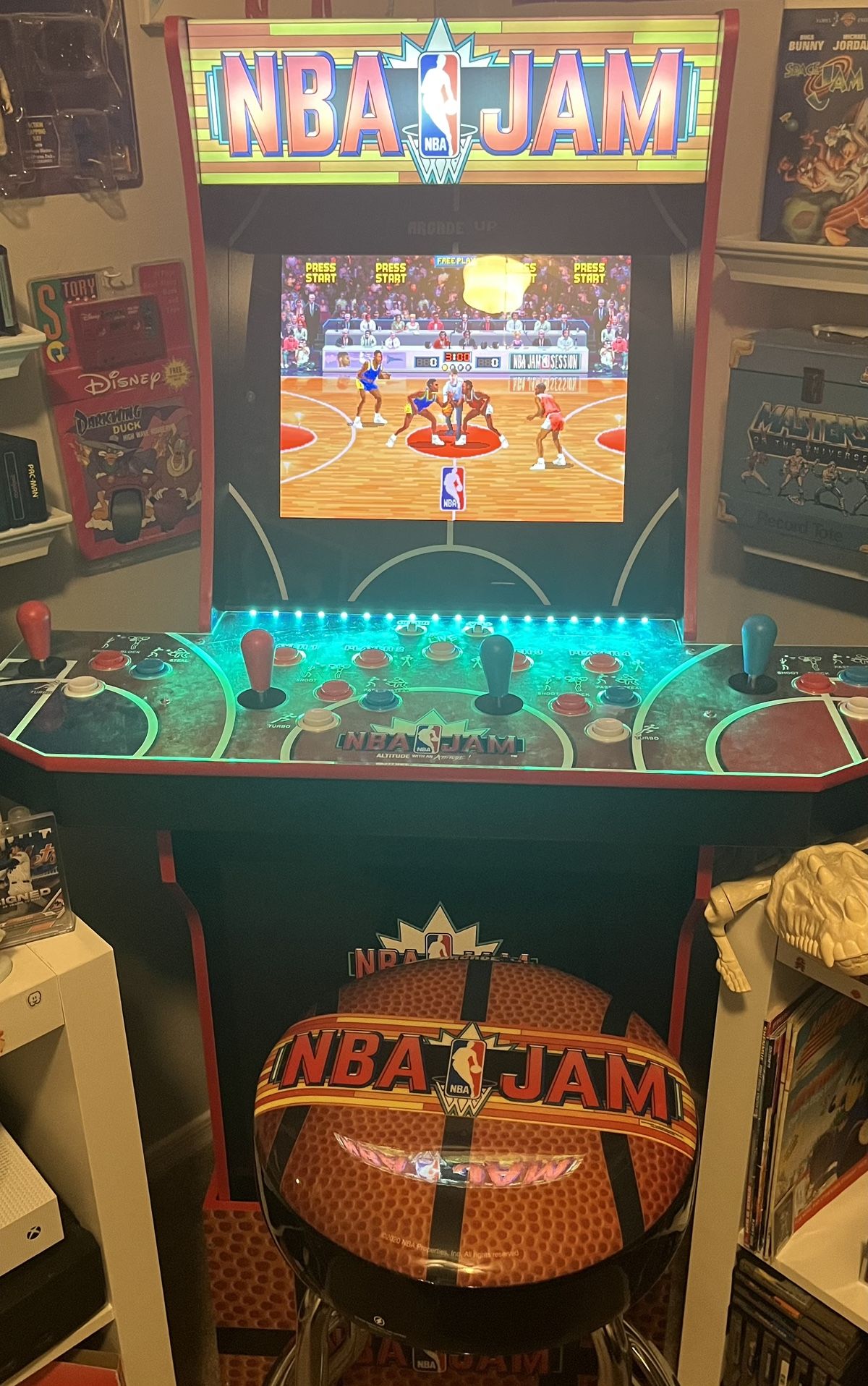 NBA Jam Arcade 1Up With Stool And Riser