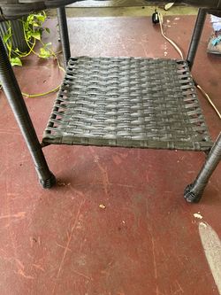 Outdoor Wicker Ottoman Footstool