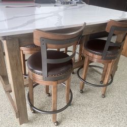 Available; Dining Table & Barstool Chairs, Like New Stunning. Great For Breakfast Area Or Covered Patios 