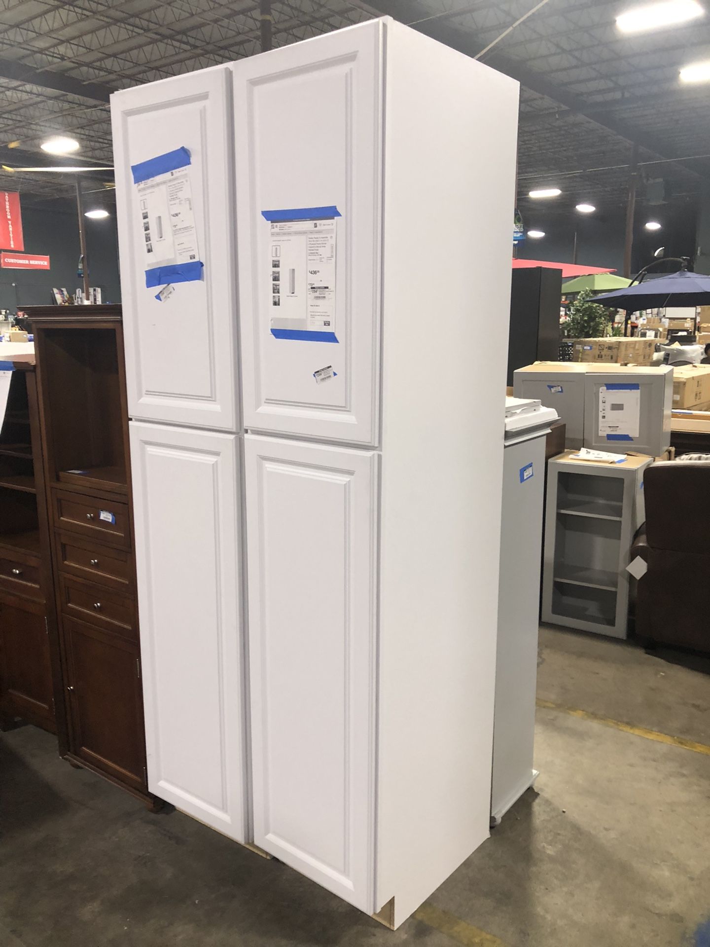 😍Shaker Ready To Assemble 18in. W x 90in. H x 24in. D Plywood Pantry Kitchen Cabinet😍
