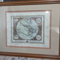 Print Of The Early Americas Framed With Glass