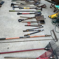 Landscaping Equipment- Shovels, Rakes, Gasoline Containers