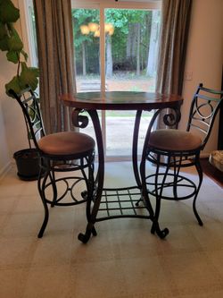 Bar Height Bistro Table with 2 Chairs