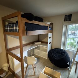 Desk with drawers/ Loft Bed 