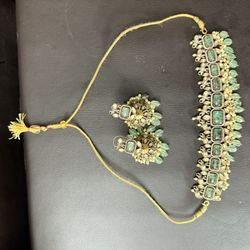 Victorian Choker and Jhumkas