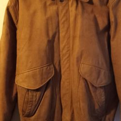 Vintage Hunt Club Leather Flight Bomber Jacket. Size 42T 