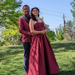 Maroon prom dress