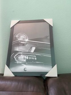 NEW Pair of Framed Art Prints - "Beautiful Chrome Car" 26.5 x 20.5 1 for $25 both or 2 for $$40
