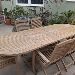 Teak Outdoor Patio Dining Set 9 Pieces