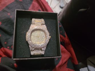 Brand new gold ice out watch for sale