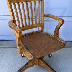 Adjustable Oak Swivel Desk Chair by JASPER Seating Company, Inc.
